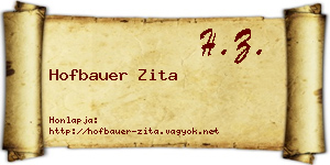Hofbauer Zita névjegykártya